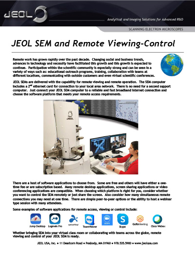 JEOL SEM Remote Viewing-Control